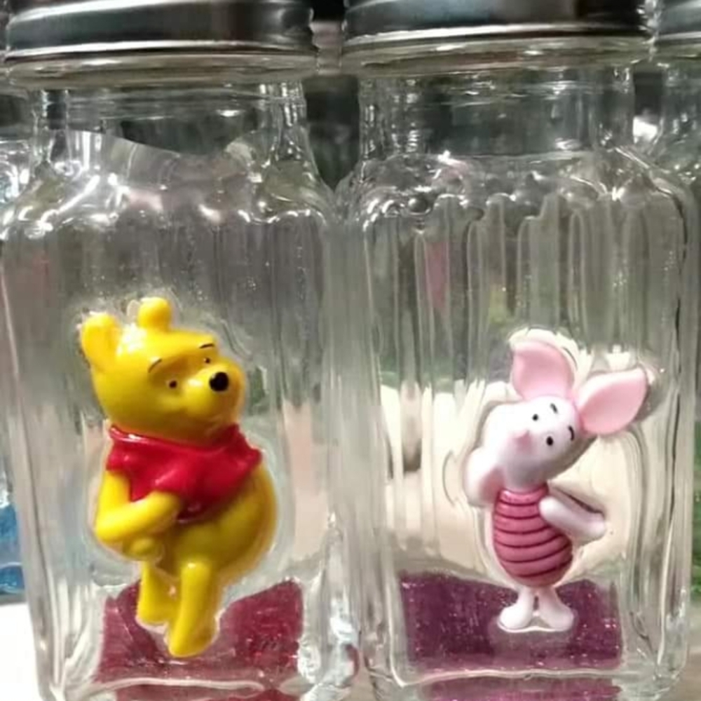 Winnie the Pooh and Piglet Glass Jars